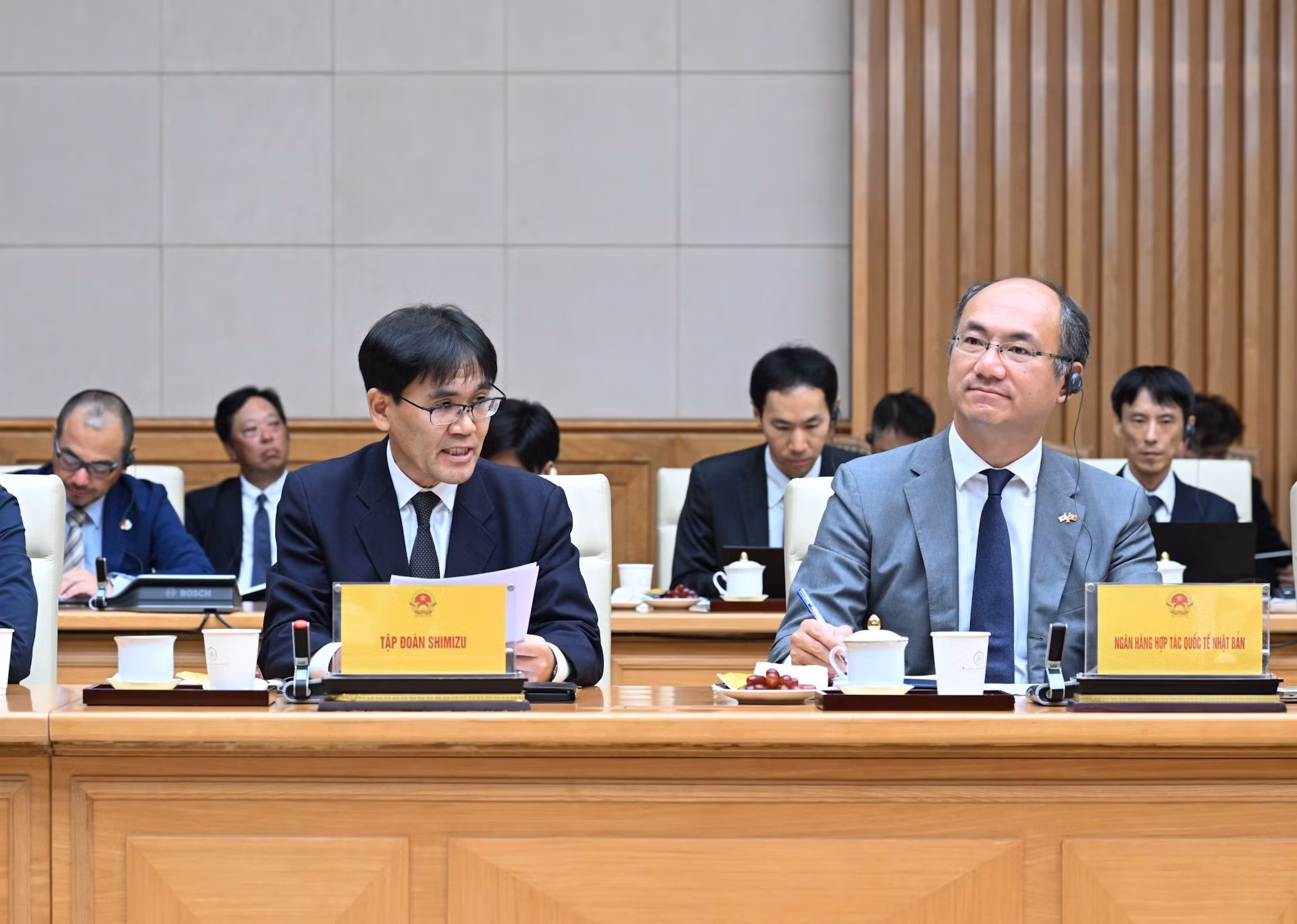 Un delegado del grupo Shimizu en su intervención.