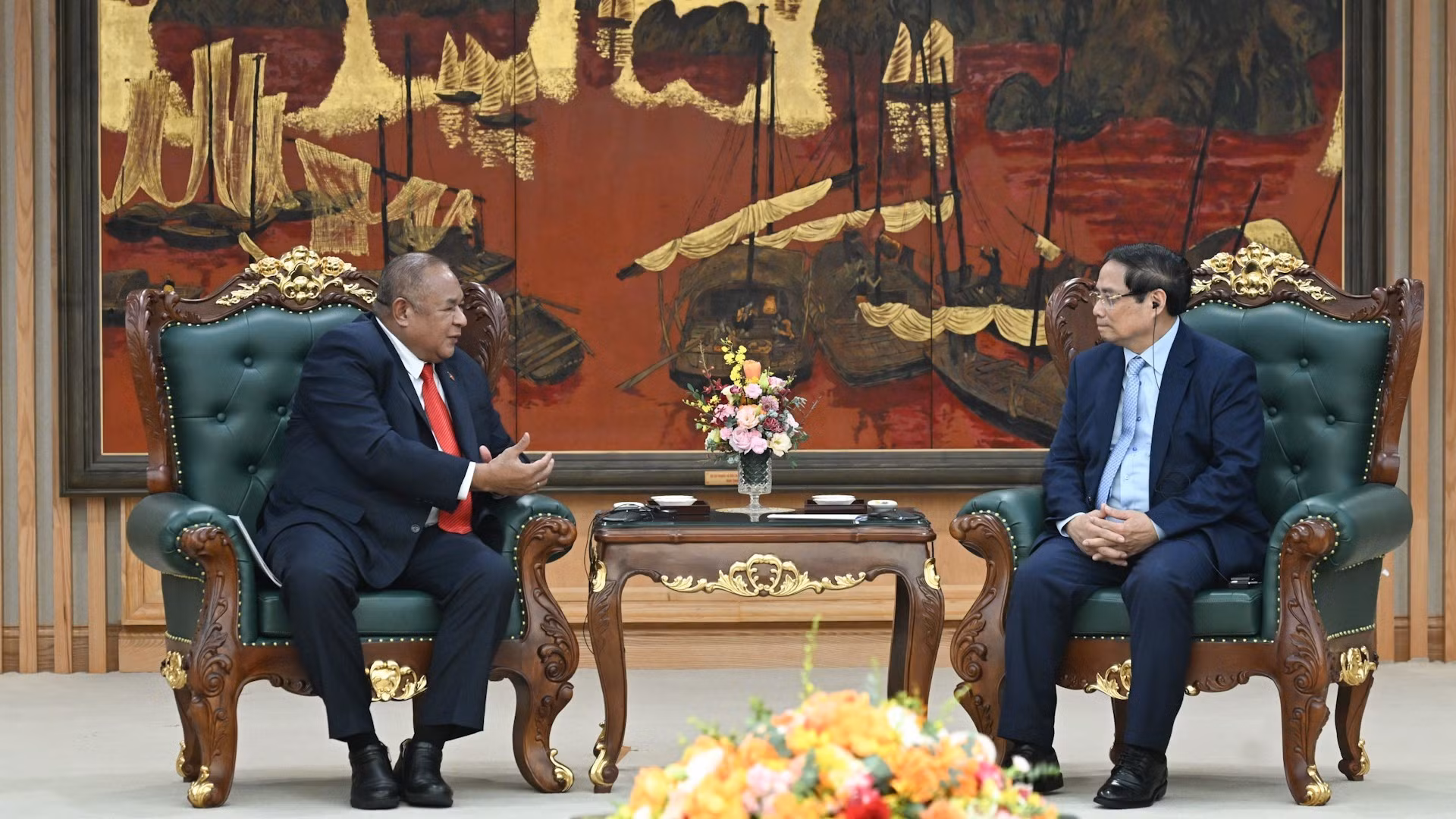 [Foto] Premier vietnamita recibe a canciller de Timor Oriental