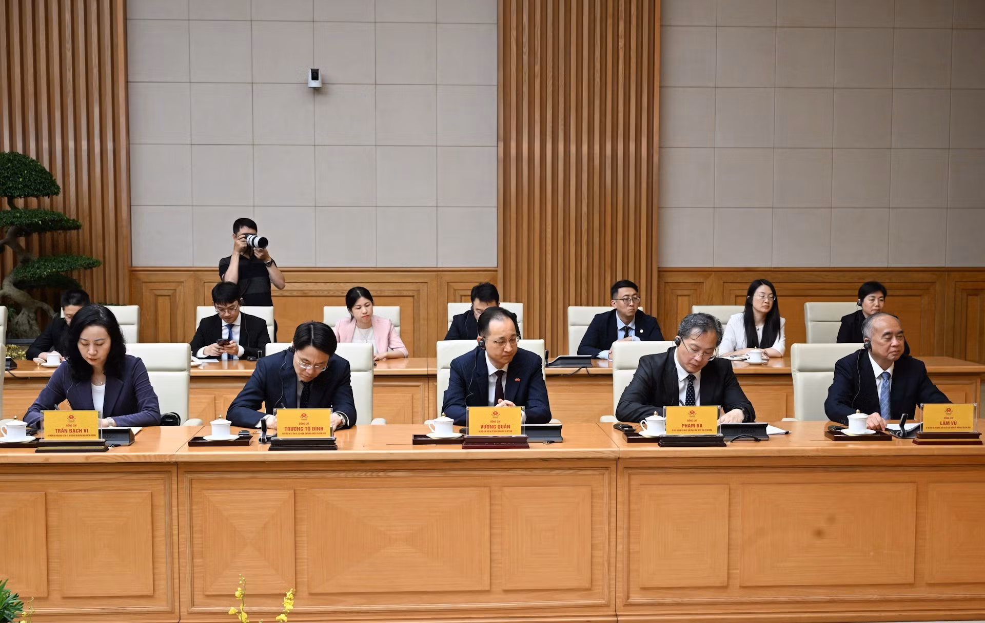 Miembros de la delegación china.