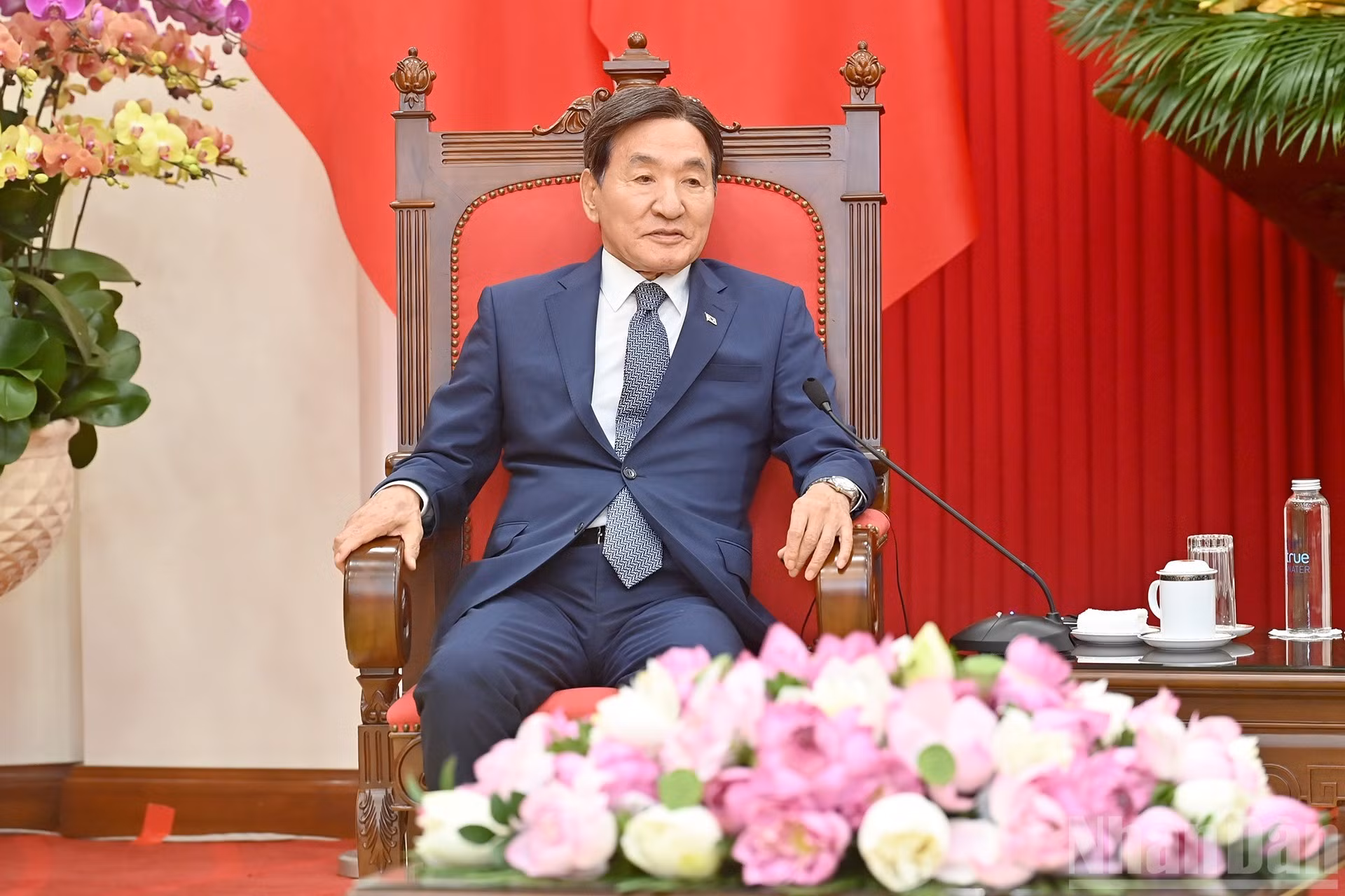 El enviado especial del presidente de Corea del Sur, Park Chang Dal, en su intervención.