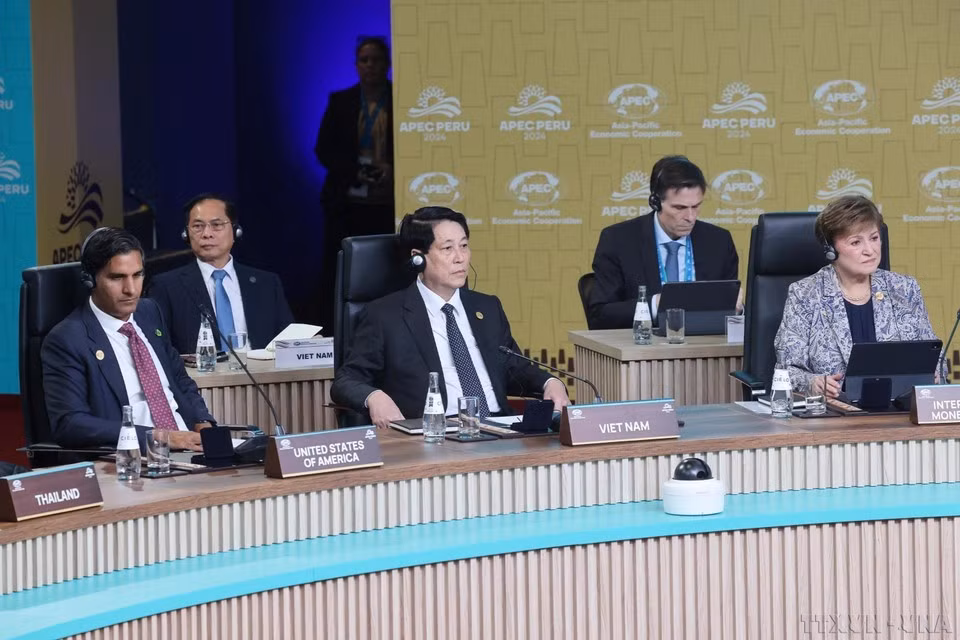 El presidente de Vietnam, Luong Cuong, asiste a la XXXI Cumbre de APEC con el tema "Empoderamiento- Inclusión- Crecimiento" en Lima (Perú) el 16 de noviembre de 2024.