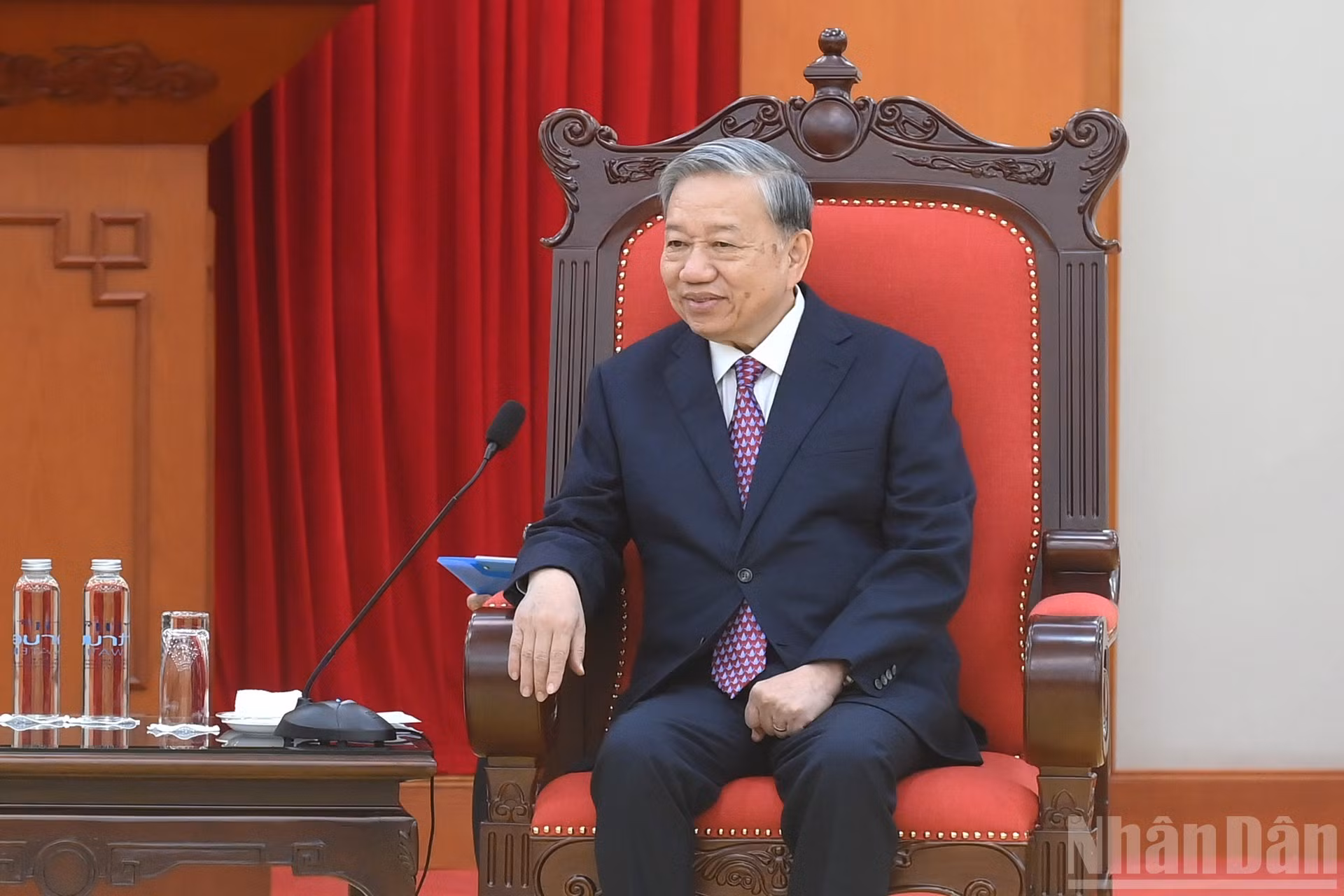 El secretario general del Partido Comunista de Vietnam, To Lam, en las conversaciones.