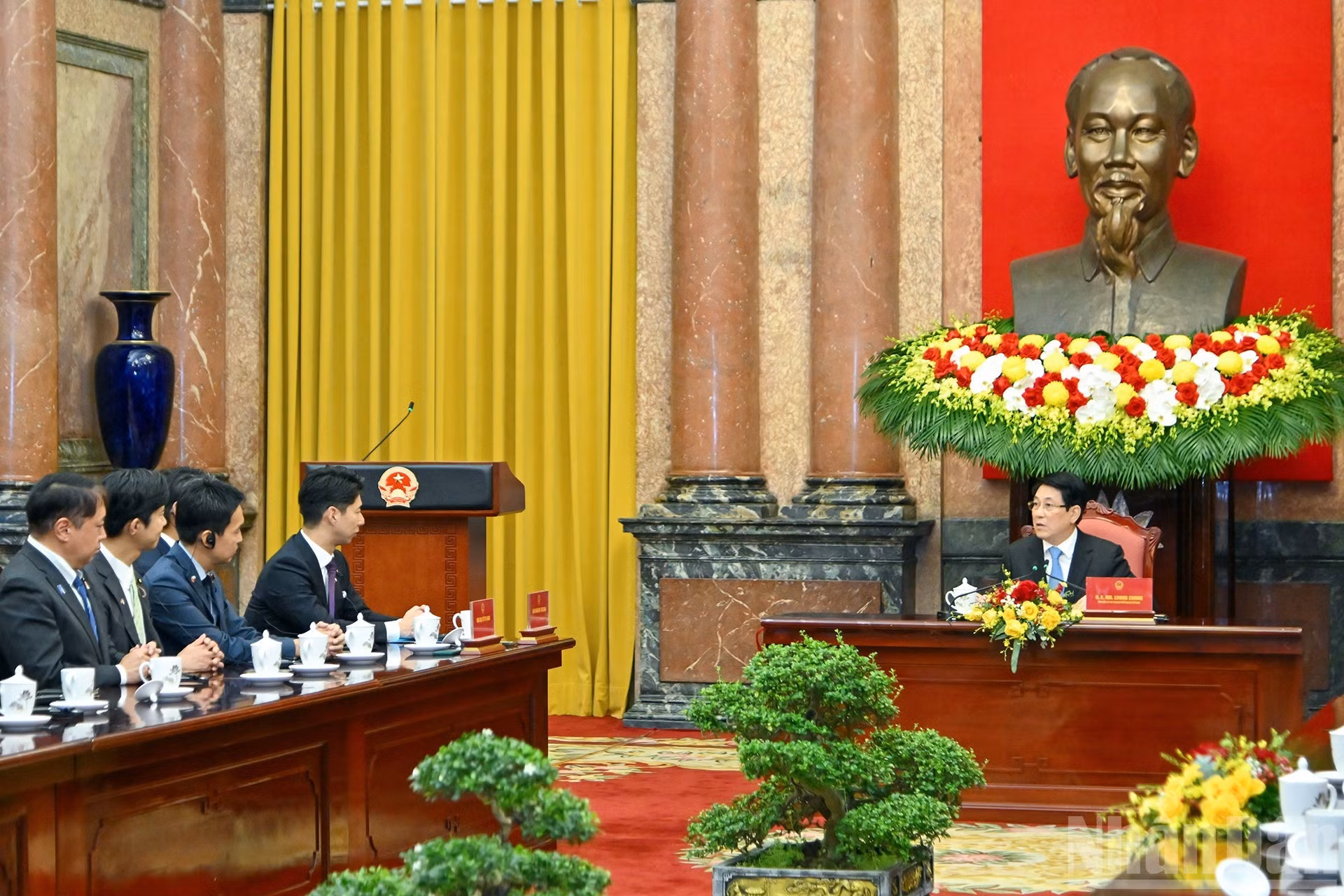 El presidente Luong Cuong en su intervención.