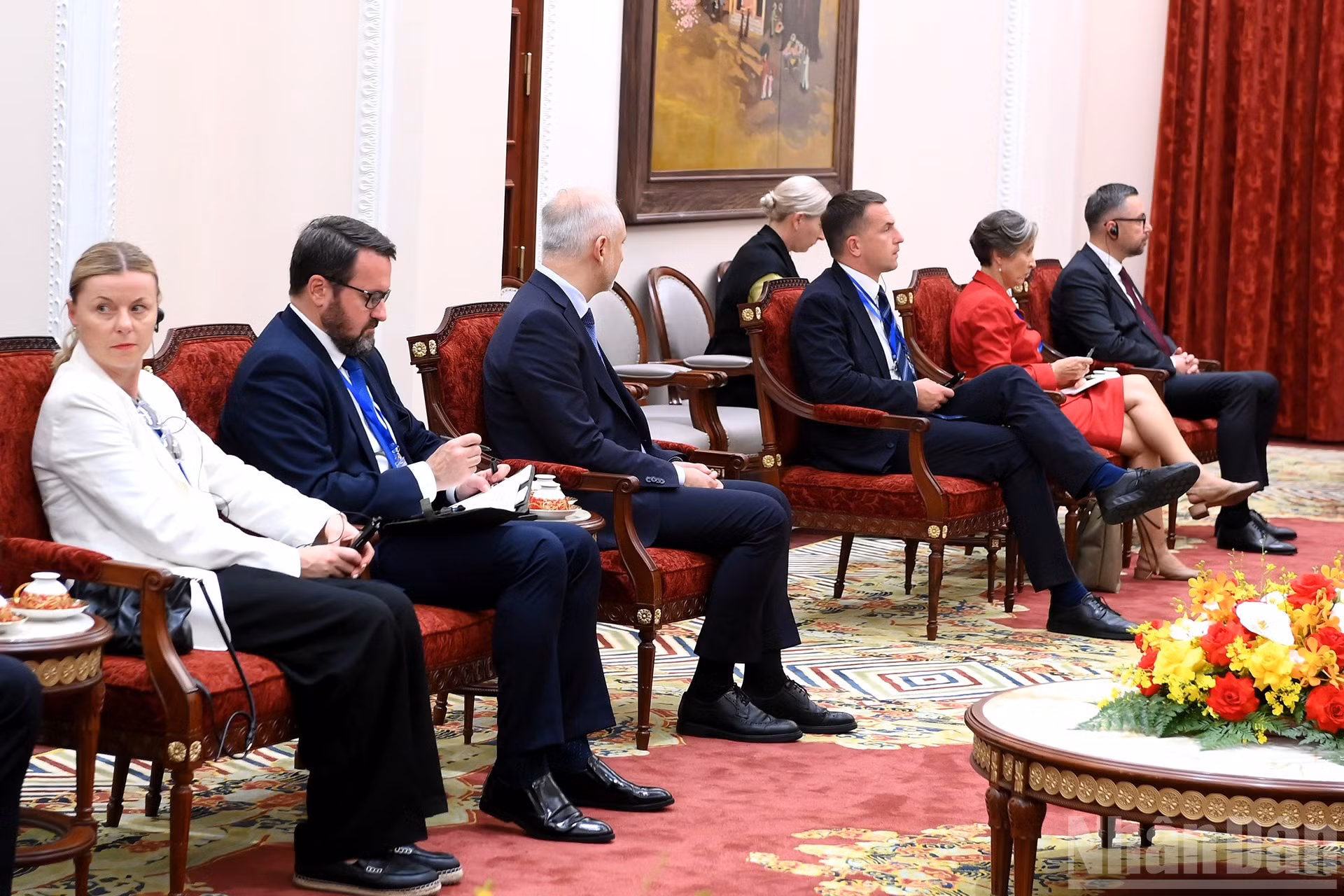 Miembros de la delegación polaca.