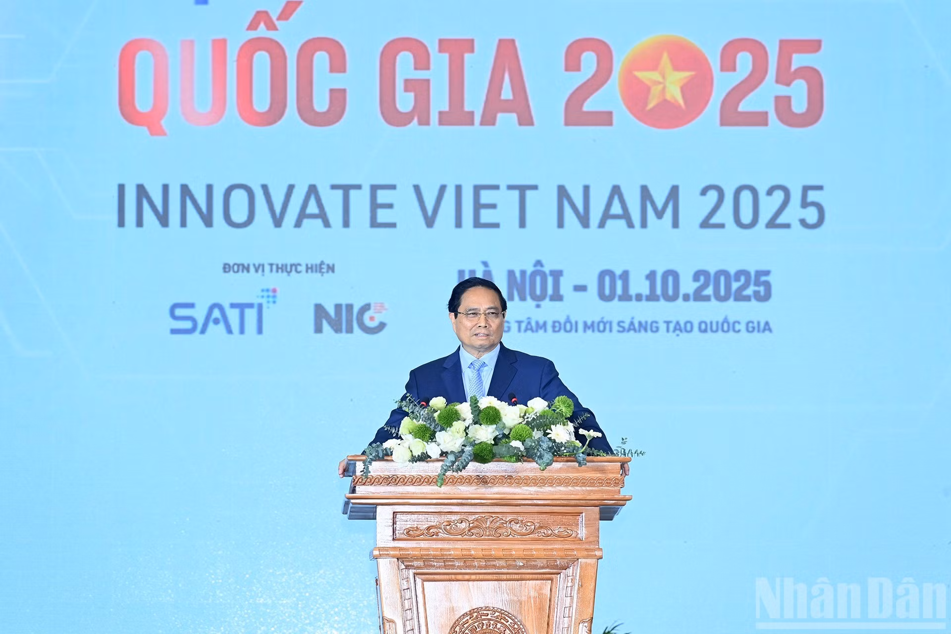 El primer ministro de Vietnam, Pham Minh Chinh, da palabras.