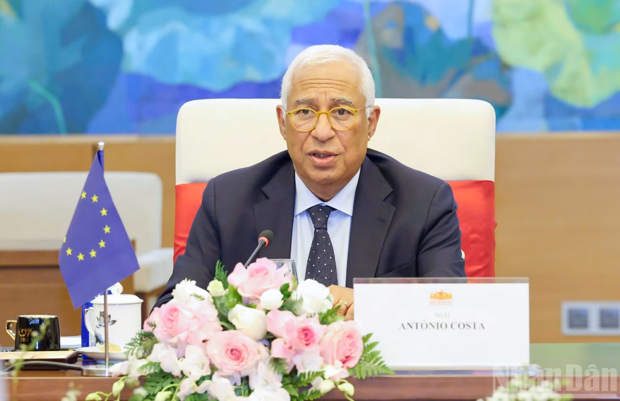 El presidente del Consejo Europeo, António Costa, en su intervención.