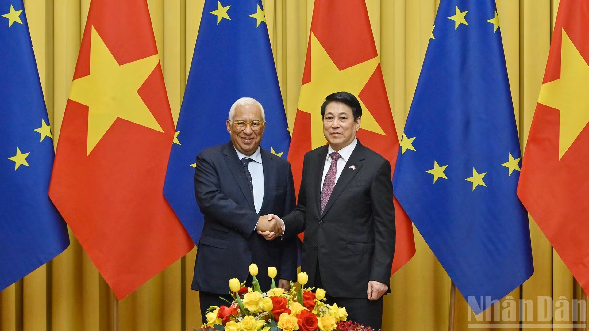 [Foto] Presidente de Vietnam sostiene conversaciones con dirigente de Consejo Europeo