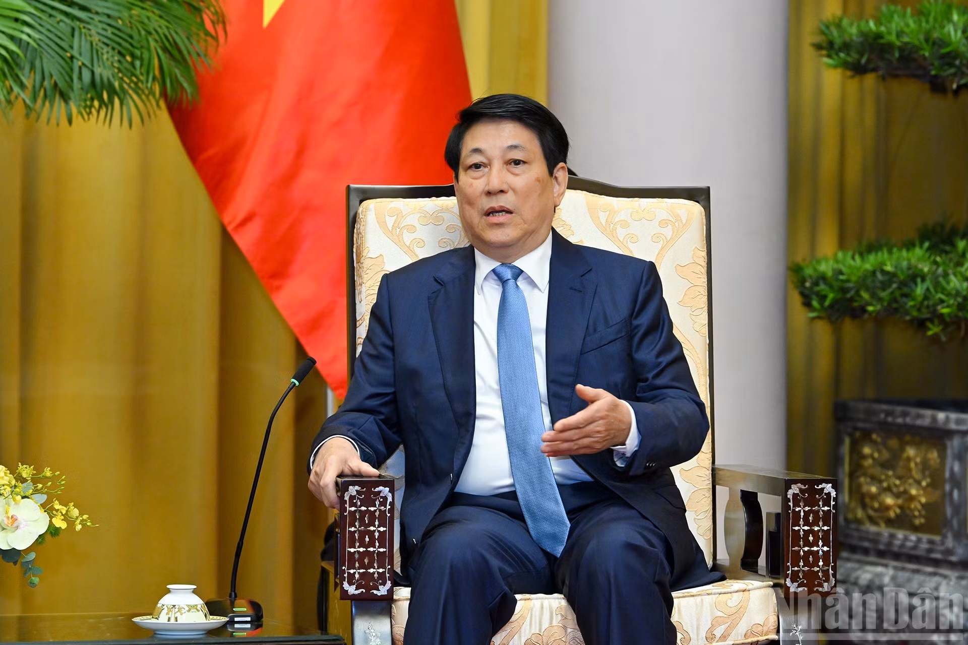 El presidente Luong Cuong en su intervención.