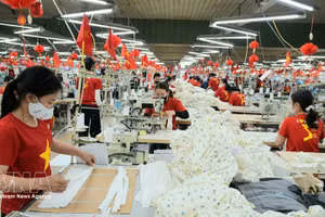 Trabajadores en una empresa textil y de confección. (Foto: VNA)