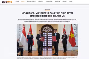 Medios singapurenses destacan el primer Diálogo Estratégico entre Vietnam y Singapur. (Foto: VNA)