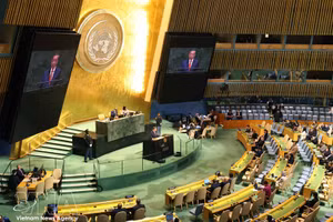 El secretario general del Partido Comunista y presidente de Vietnam, To Lam, interviene en el Debate General del 81º período de sesiones de la Asamblea General de las Naciones Unidas. (Foto: VNA)