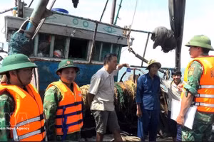 Personal de la Guardia Fronteriza de Quang Tri promueve la concienciación entre los pescadores sobre el cumplimiento de las normativas para combatir la pesca ilegal, no declarada y no reglamentada. (Foto: VNA)