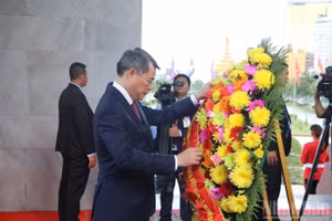El primer ministro de Vietnam, Le Minh Hung, en la ceremonia. (Foto: Huy Vu)