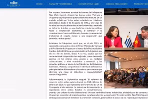 Sitio web oficial del Parlamento de Uruguay. (Foto: VNA)