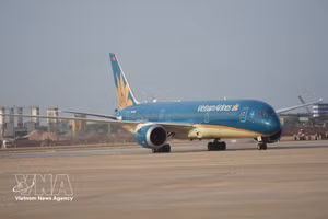 Un avión de Vietnam Airlines. (Foto: Cong Phong - VNA)