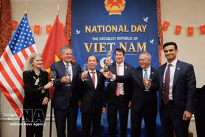 Delegados celebran el 81º Día Nacional de Vietnam (2 de septiembre de 1945 – 2026) en Washington D. C. (Estados Unidos), durante una ceremonia celebrada el 16 de septiembre. (Foto: VNA)
