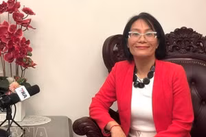 La embajadora de Hanói en Kuala Lumpur, Pham Thi Thuy Nga, en la entrevista. (Foto: VNA)