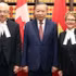 El secretario general del Partido Comunista y presidente de Vietnam, To Lam, junto con la presidenta del Senado, Raymonde Gagné, y el titular de la Cámara de los Comunes, Francis Scarpaleggia. (Foto: VNA)