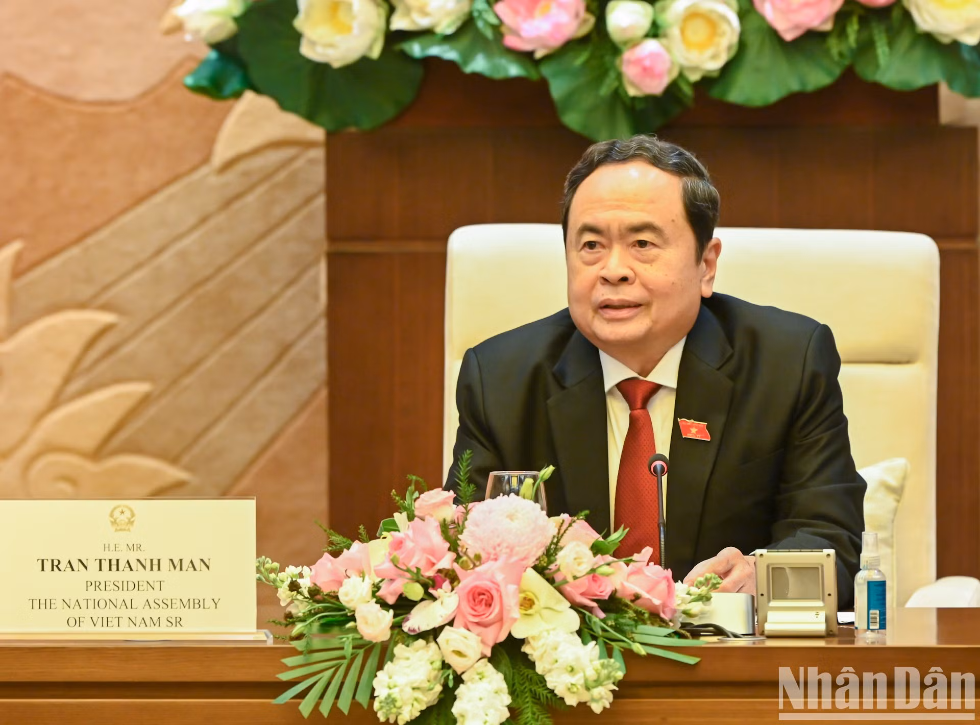 El presidente de la ANV, Tran Thanh Man, habla en la cita.