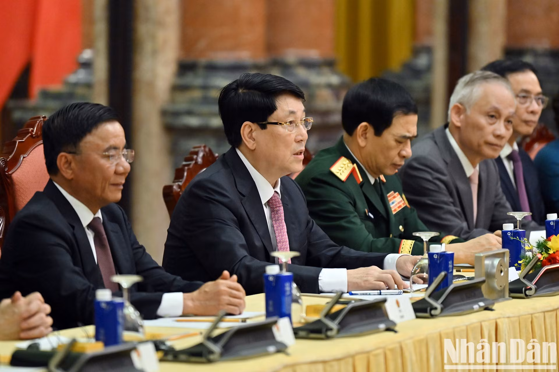 El presidente Luong Cuong habla en la cita.