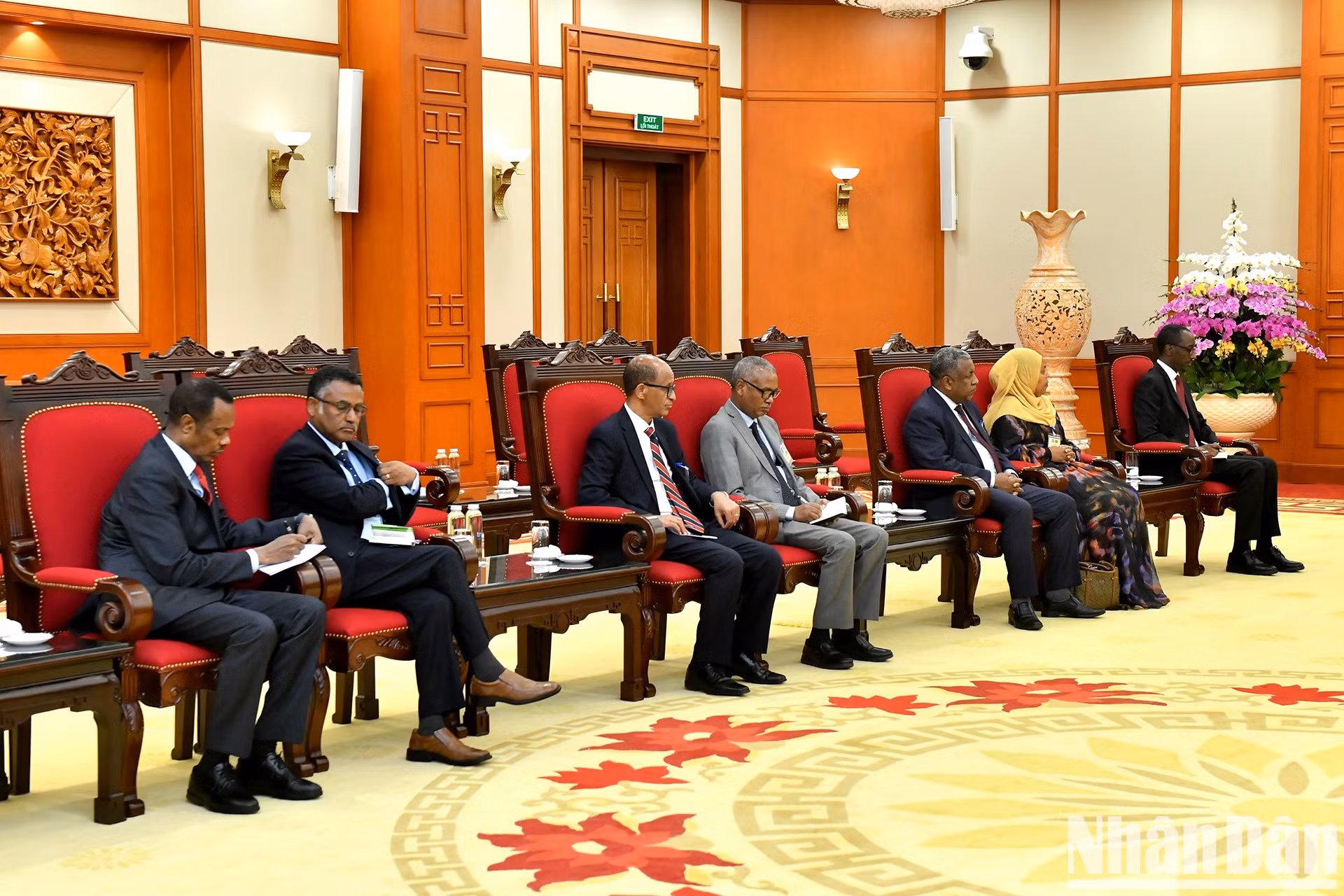 Delegados que acompañan al primer ministro etíope.