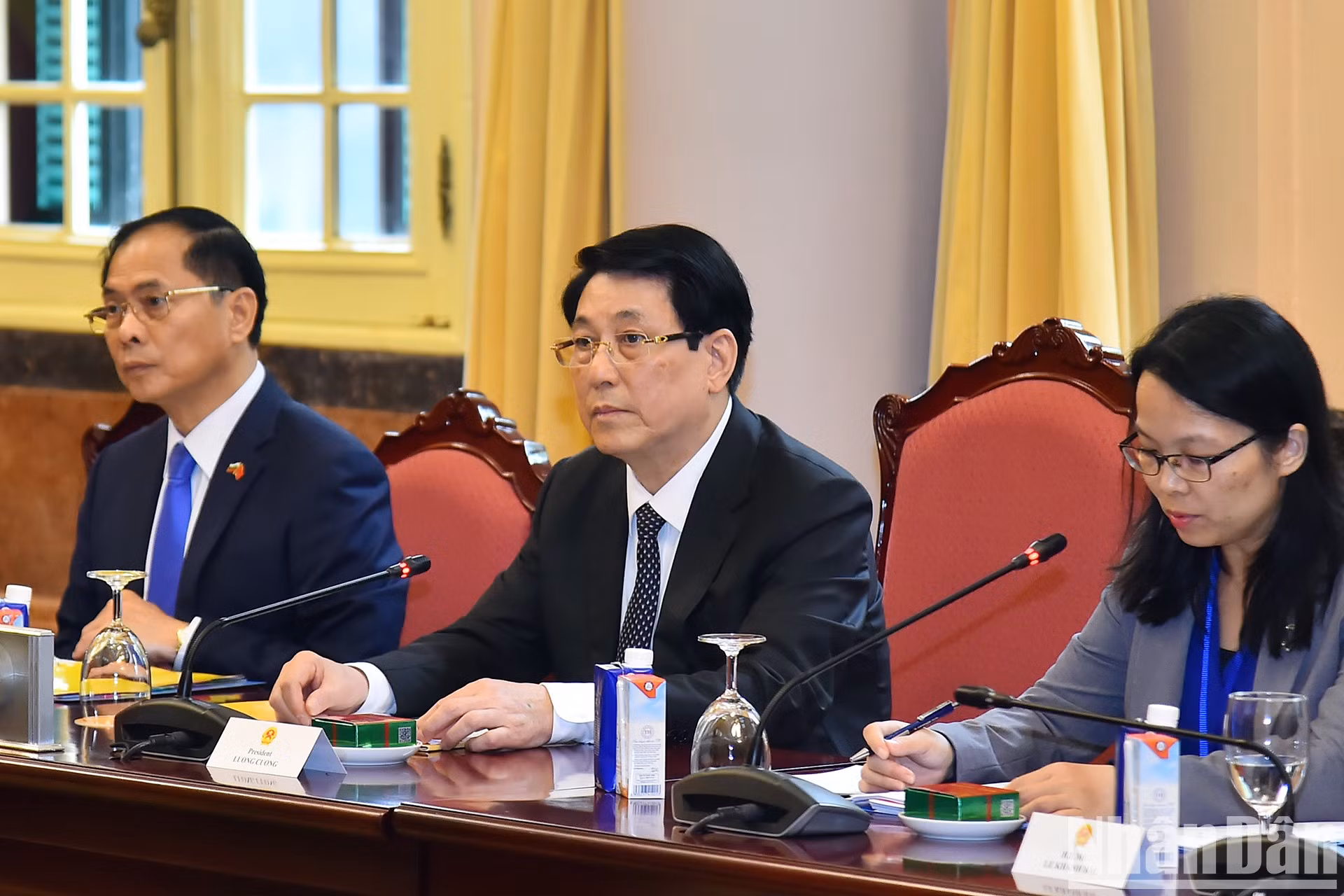El presidente Luong Cuong habla en el encuentro. El presidente Luong Cuong habla en el encuentro.