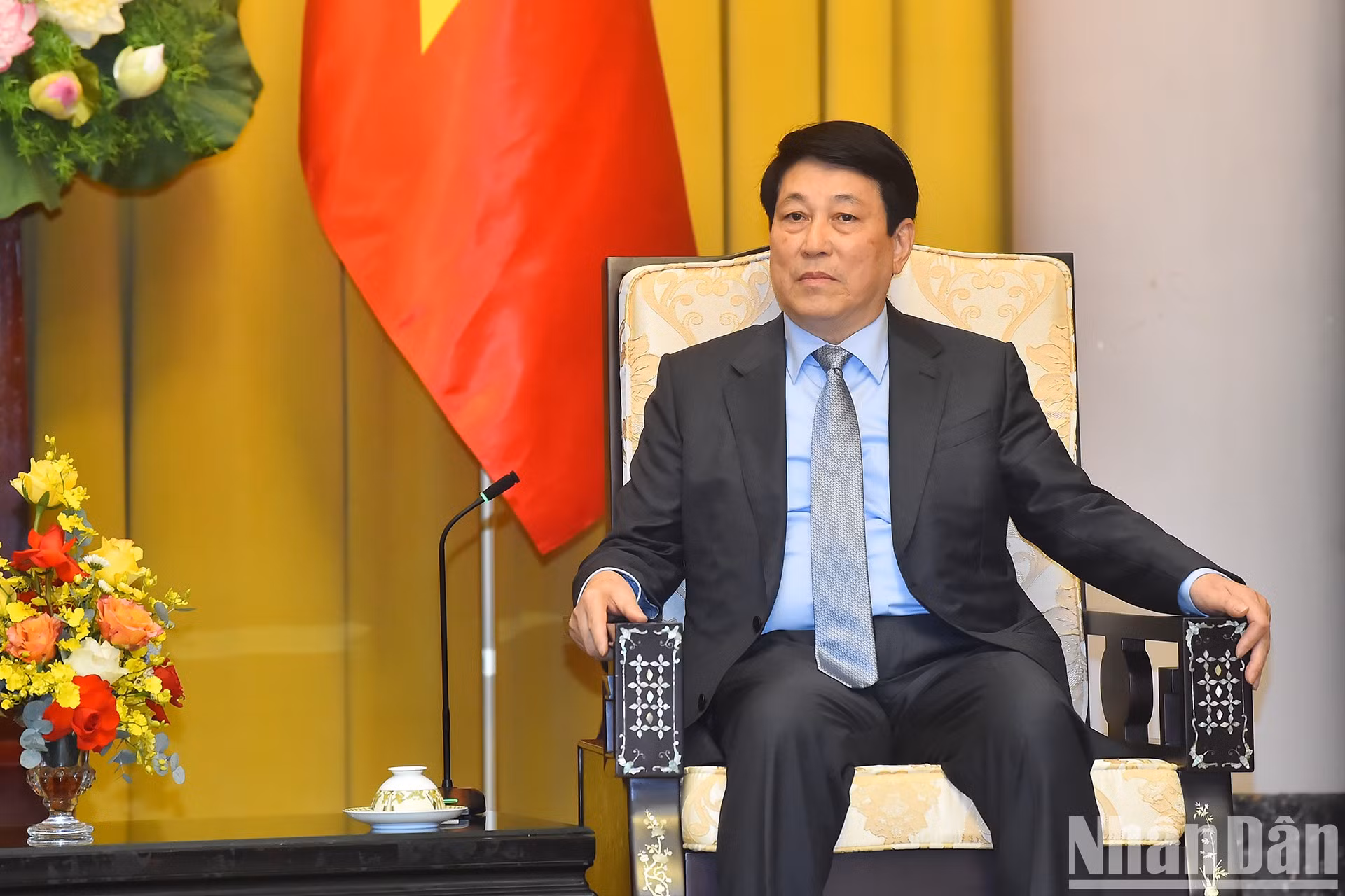El presidente Luong Cuong habla en el encuentro. El presidente Luong Cuong habla en el encuentro.