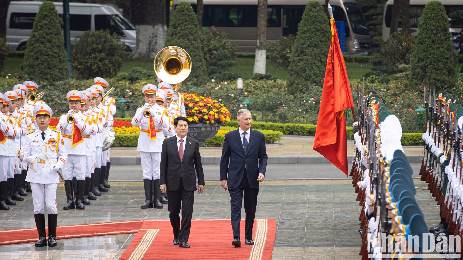 [Foto] Presidente de Vietnam preside ceremonia de bienvenida al rey belga