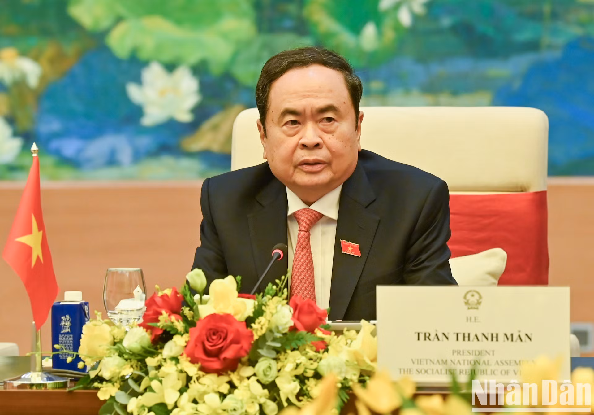 El presidente de la ANV, Tran Thanh Man, habla en la cita.