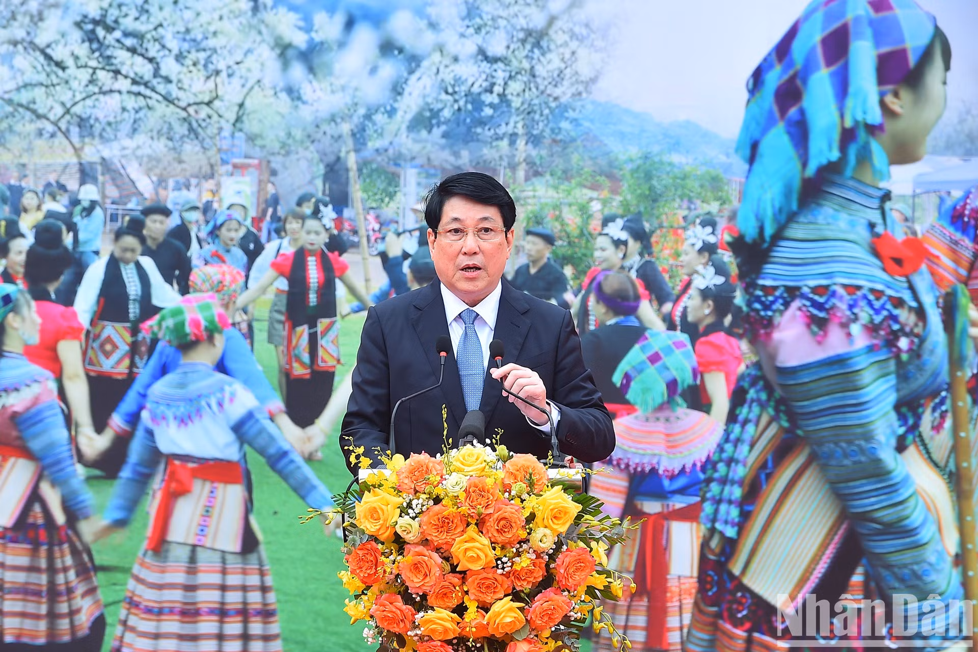 El presidente Luong Cuong habla en la cita.