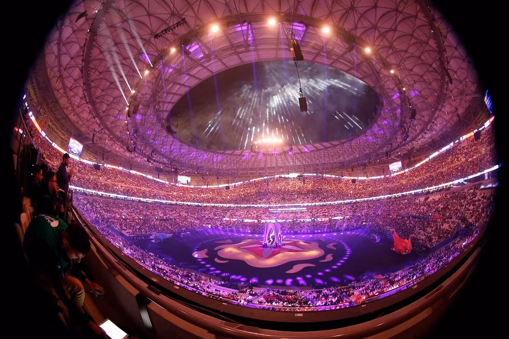 Vista del estadio de Lusail durante la ceremonia inaugural.