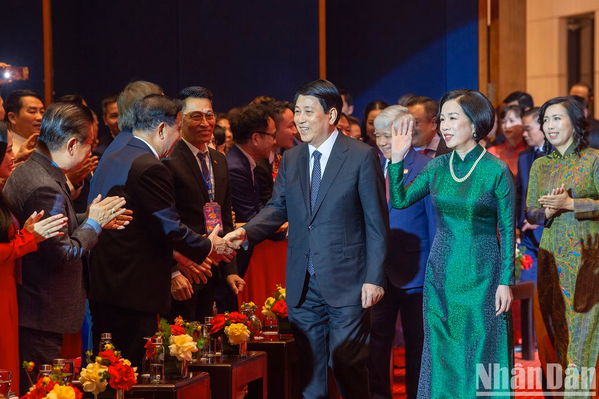 El presidente de Vietnam, Luong Cuong, y su esposa en la cita.