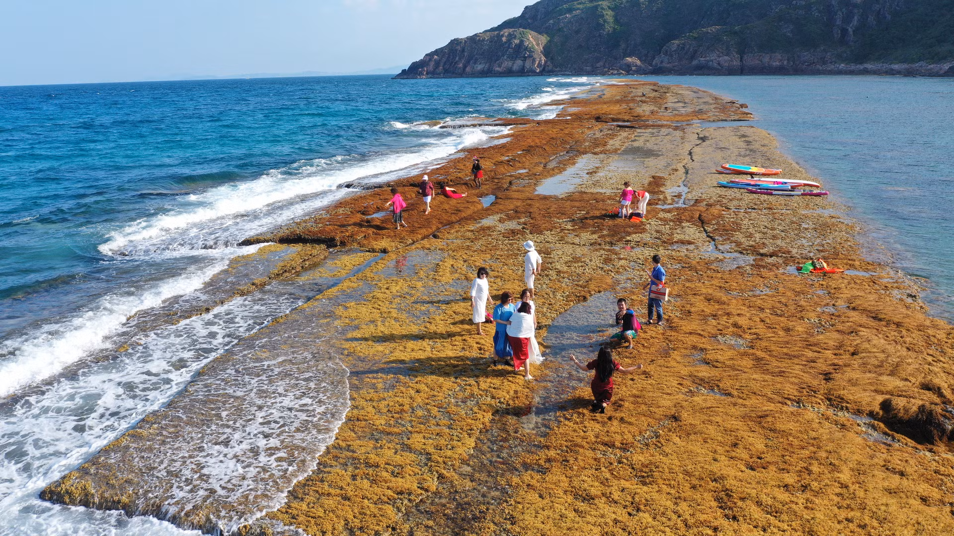 Podría tratarse de un rompeolas, la base de una fortificación, una cresta natural de rocas o una construcción artificial, todo hipotético y conjetural. Podría tratarse de un rompeolas, la base de una fortificación, una cresta natural de rocas o una construcción artificial, todo hipotético y conjetural.
