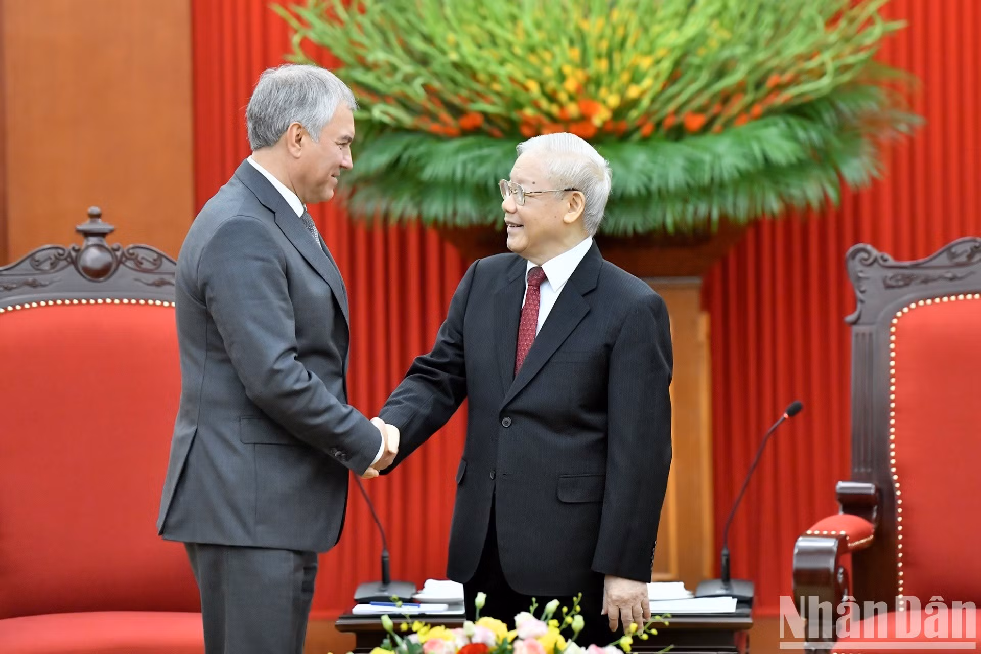 Phu Trong recibe al visitante ruso.