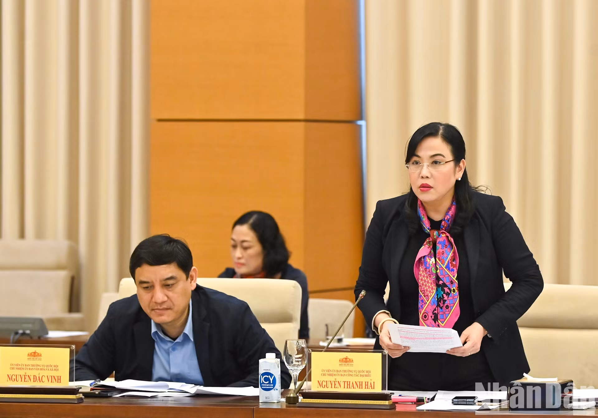 Nguyen Thanh Hai, jefa de la Comisión de Asuntos de Diputados, en la cita.