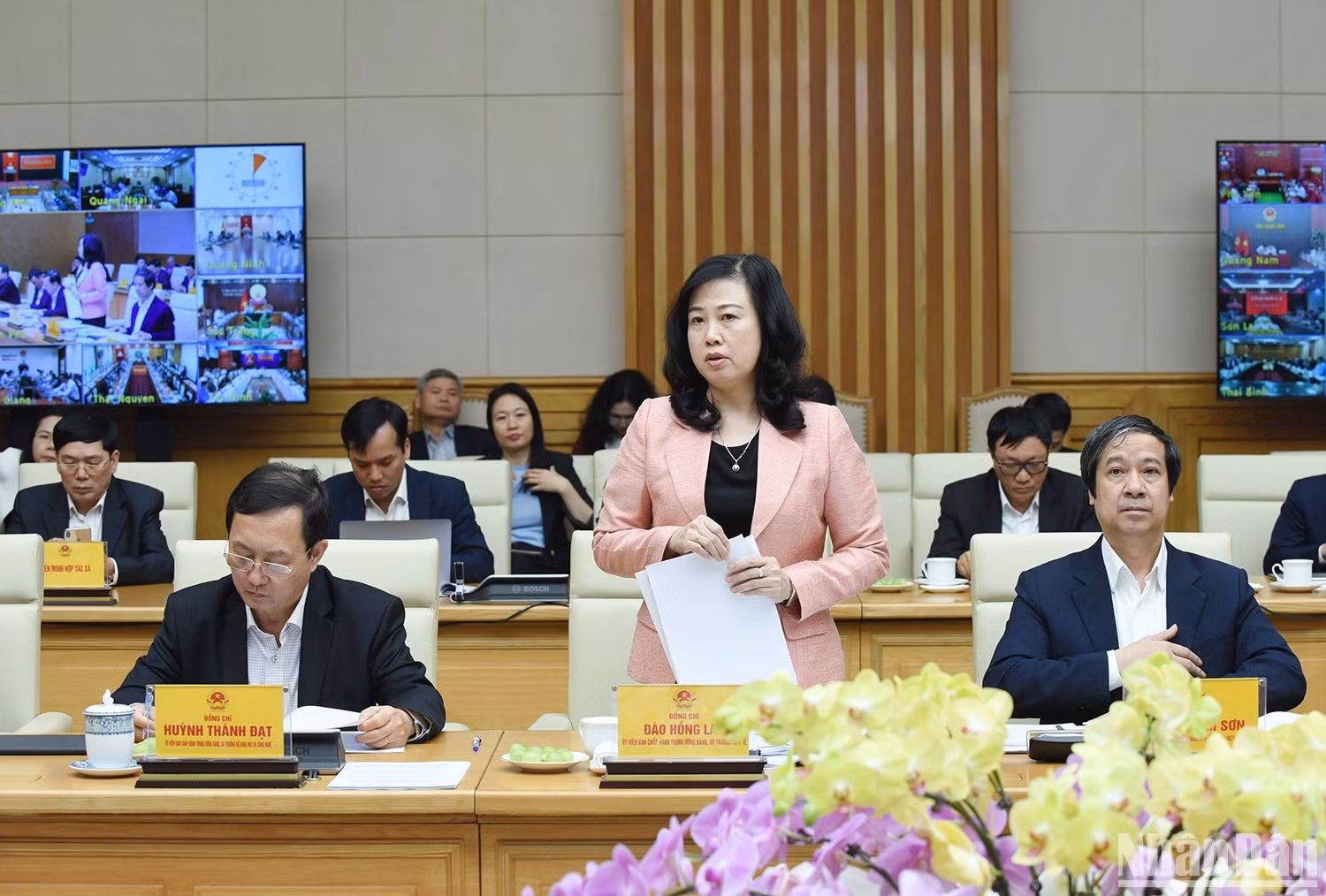 La ministra de Salud Pública, Dao Hong Lan, interviene en el evento.