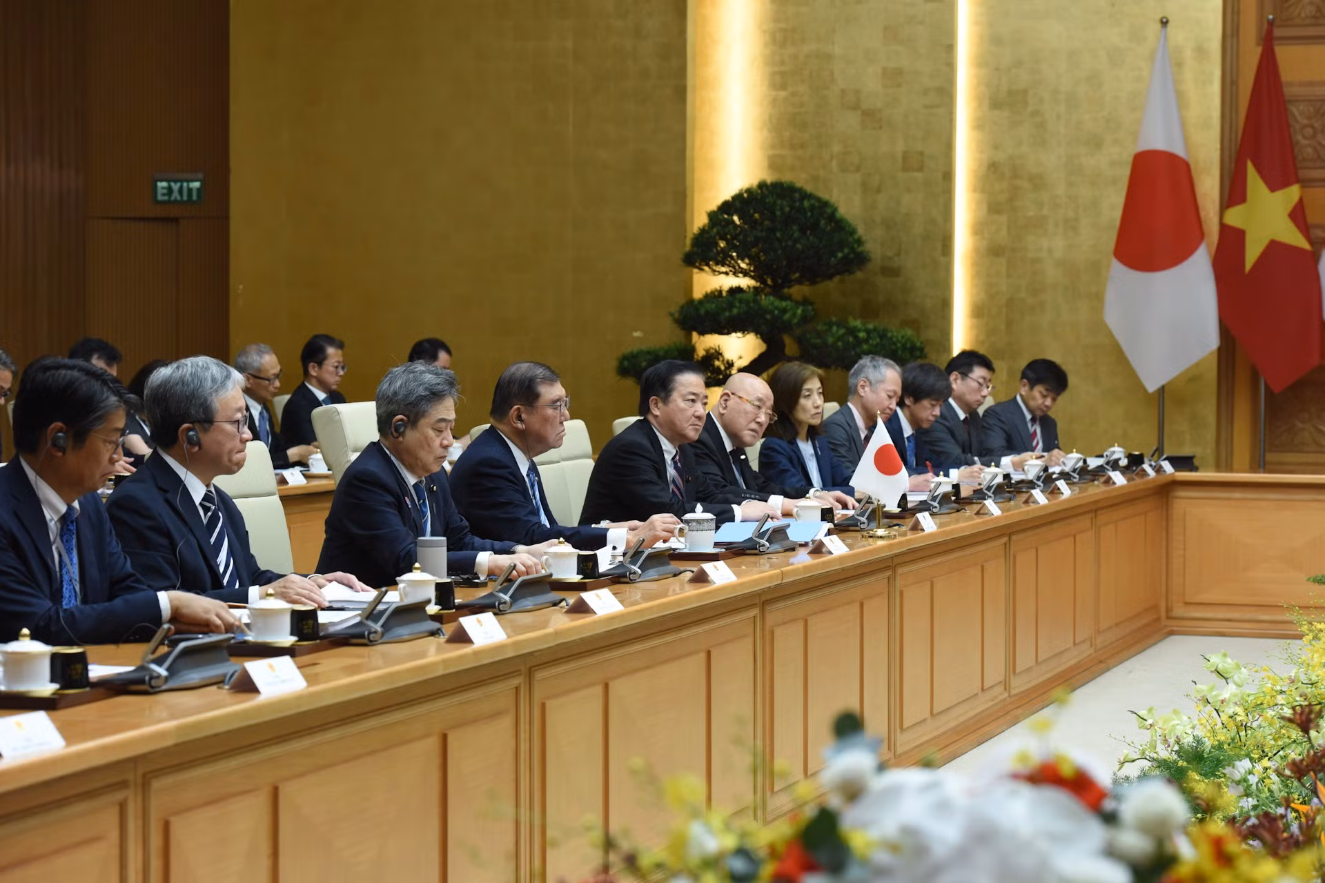 La delegación japonesa en la cita.