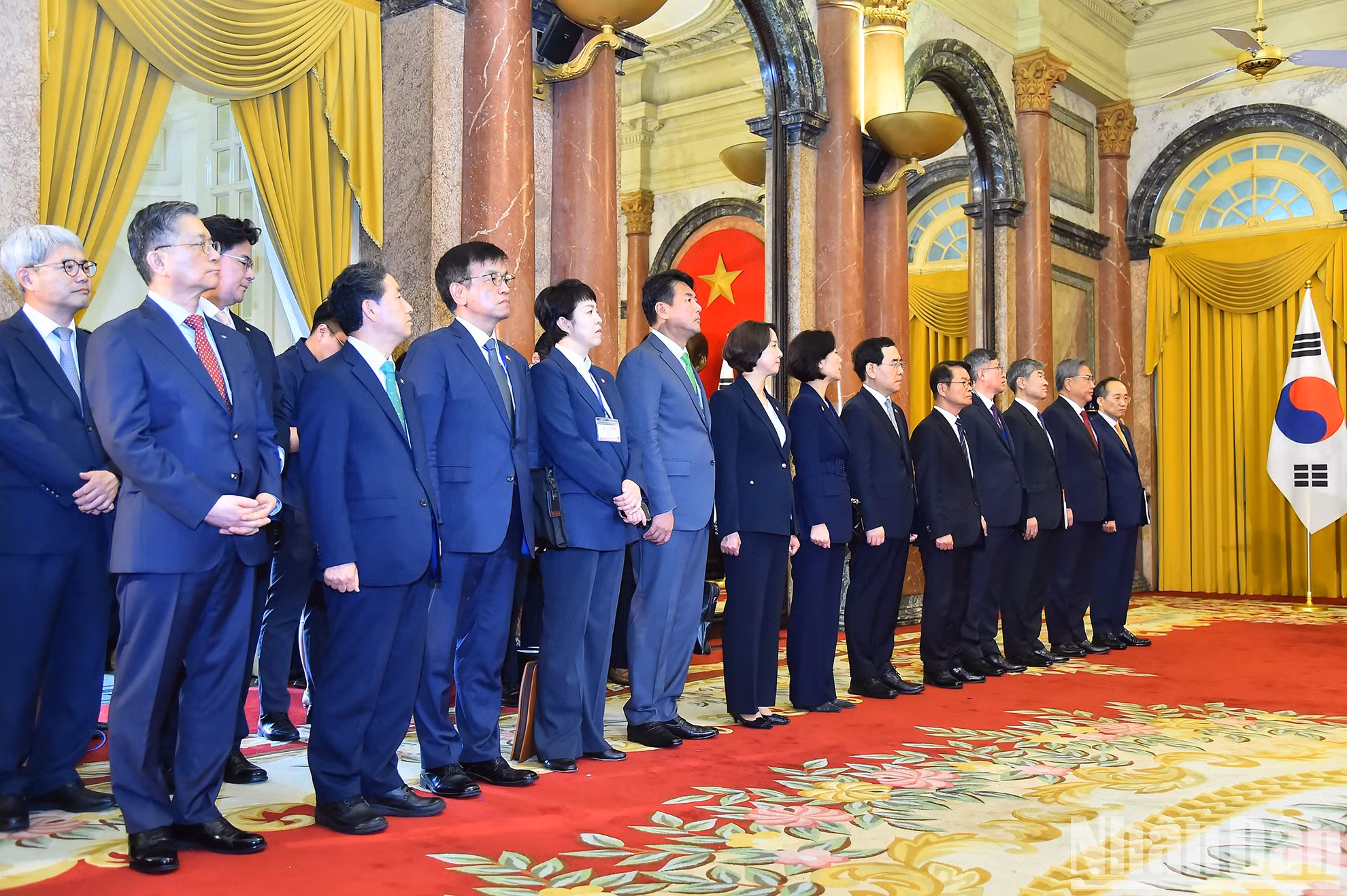 Miembros de la delegación surcoreana.