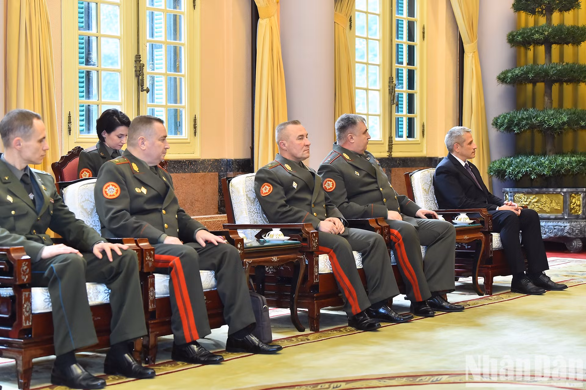 La delegación de Belarús.