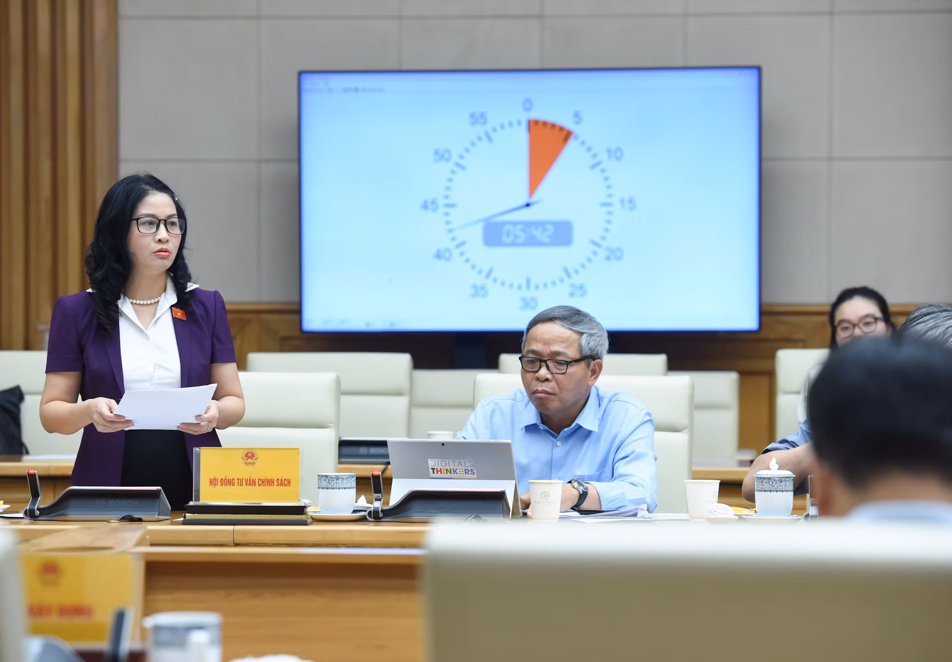 Nguyen Thi Lan, directora de la Academia de Agricultura de Vietnam, habla en la cita.