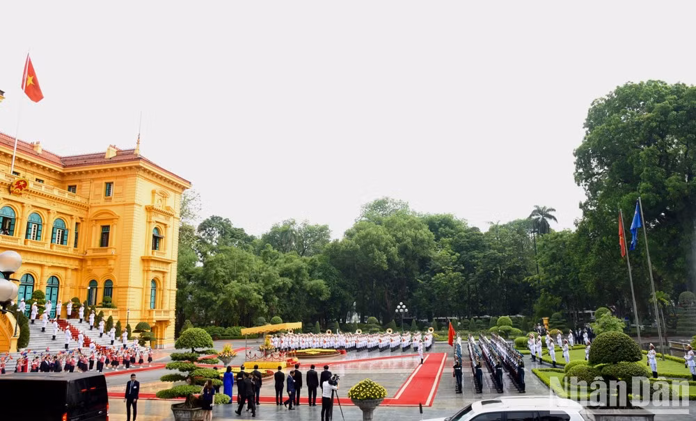Palacio Presidencial - donde se lleva a cabo la ceremonia de bienvenida al primer ministro australiano, Anthony Alban.