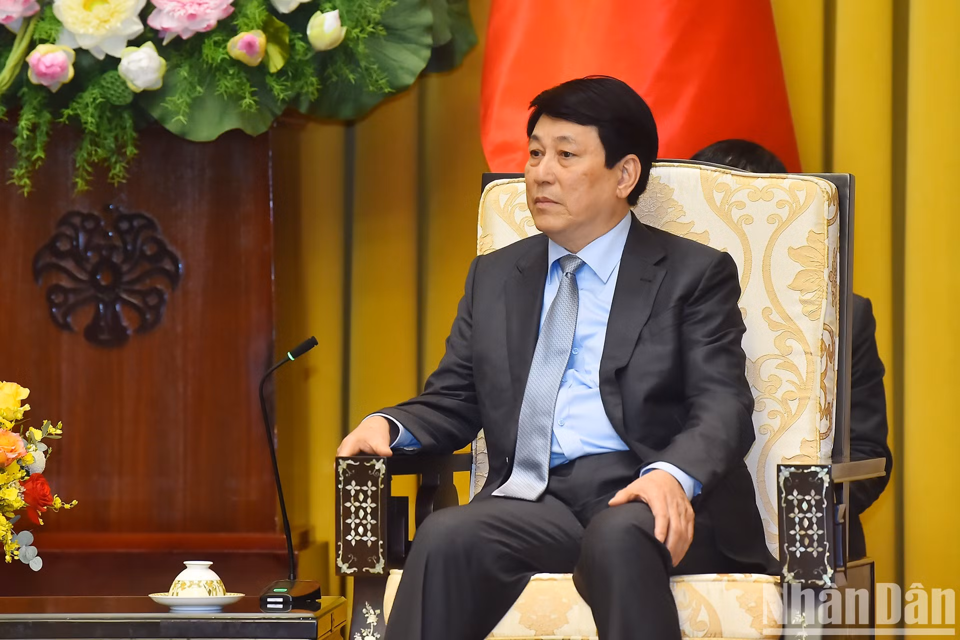 Luong Cuong habla en el evento.