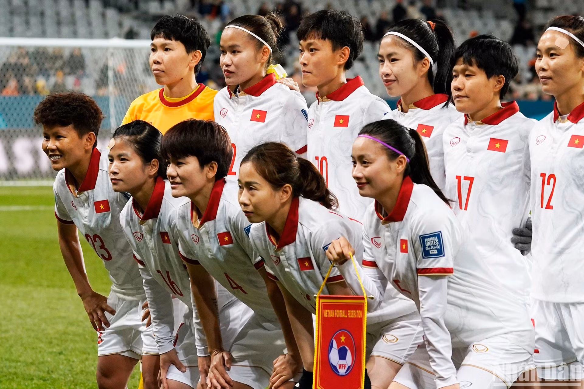 La alineación titular de la selección femenina de Vietnam en el partido contra su oponente neerlandesa.