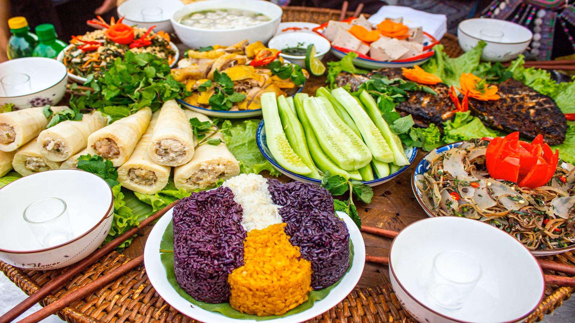 Concurso de gastronomía del grupo étnico Lao.