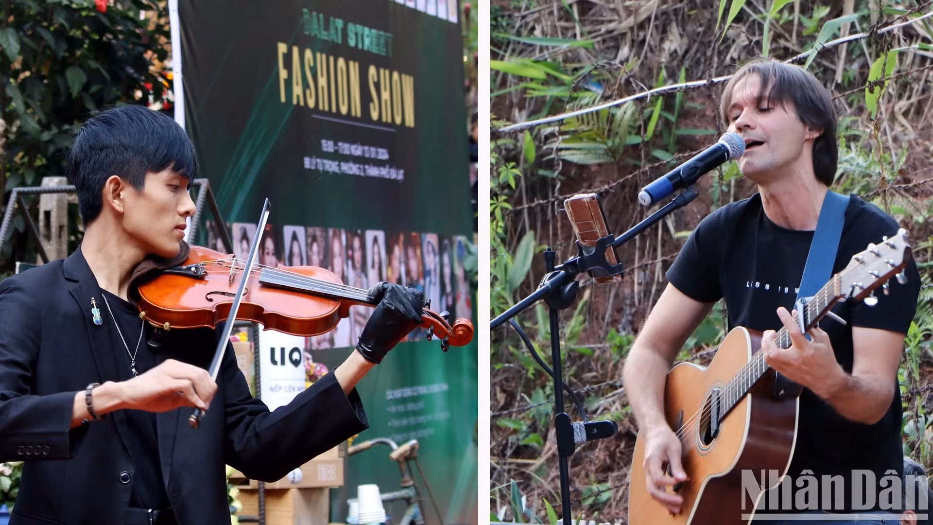 En el marco del programa de moda callejera actuaron varias bandas y solistas nacionales y extranjeros de saxofón y violín.