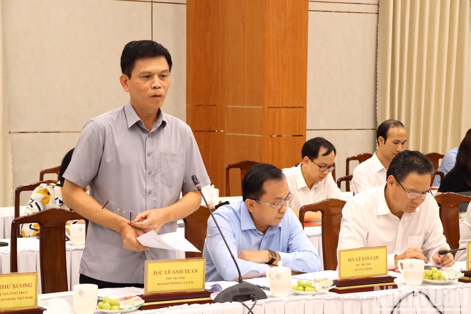 Un delegado del Ministerio de Transporte habla sobre el proyecto de construcción del Aeropuerto Internacional de Long Thanh.