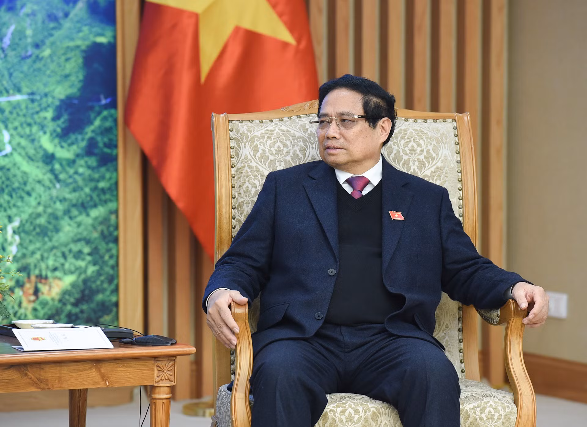 El premier vietnamita da palabras.