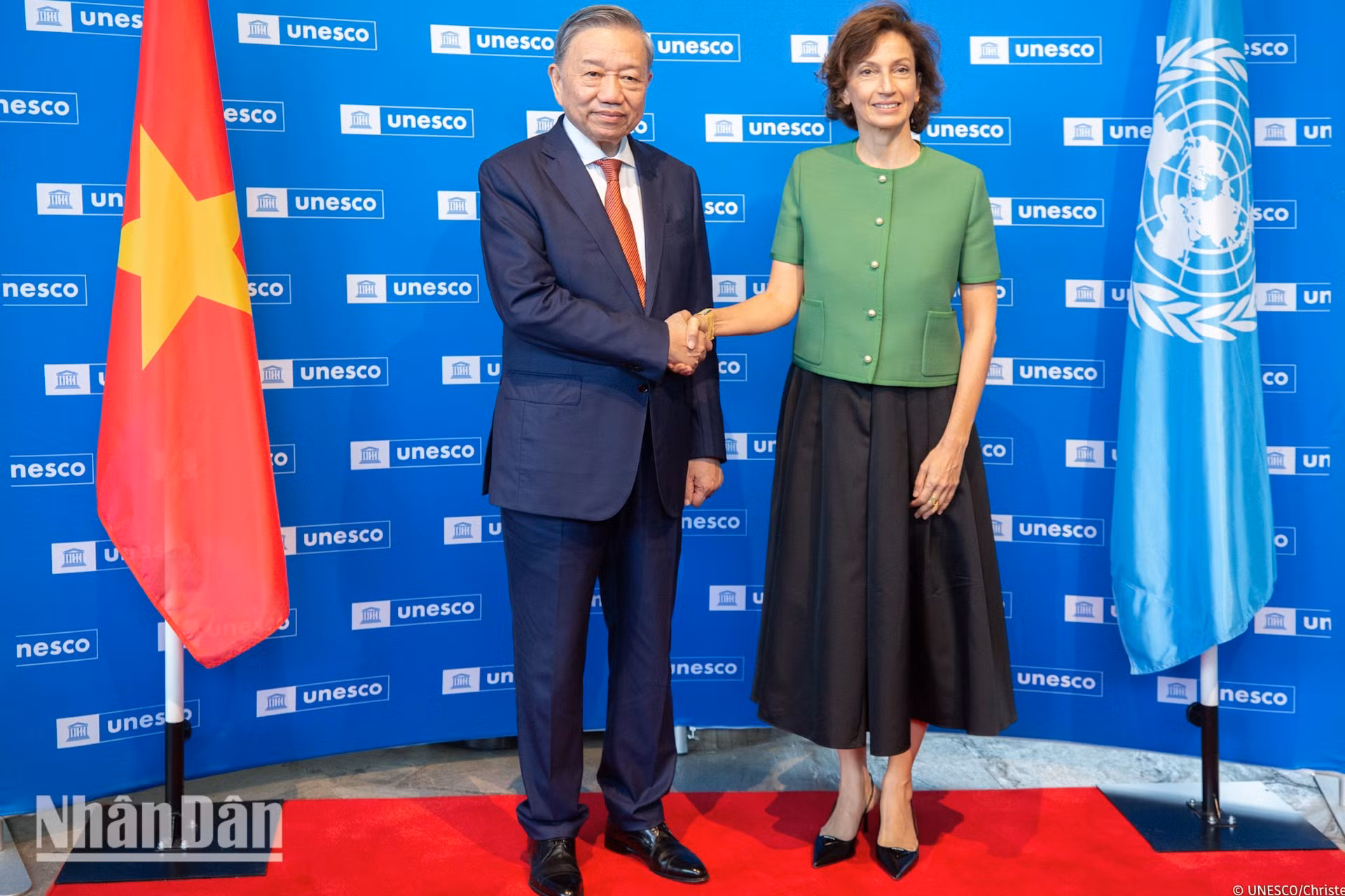 El secretario general del Partido Comunista y presidente de Vietnam, To Lam, y la directora general de la Unesco, Audrey Azoulay. El secretario general del Partido Comunista y presidente de Vietnam, To Lam, y la directora general de la Unesco, Audrey Azoulay.