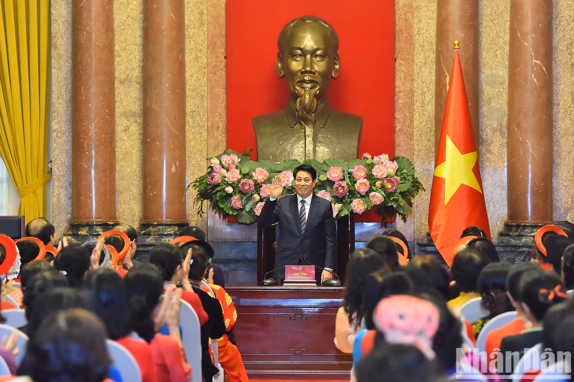 El presidente Luong Cuong en el encuentro.