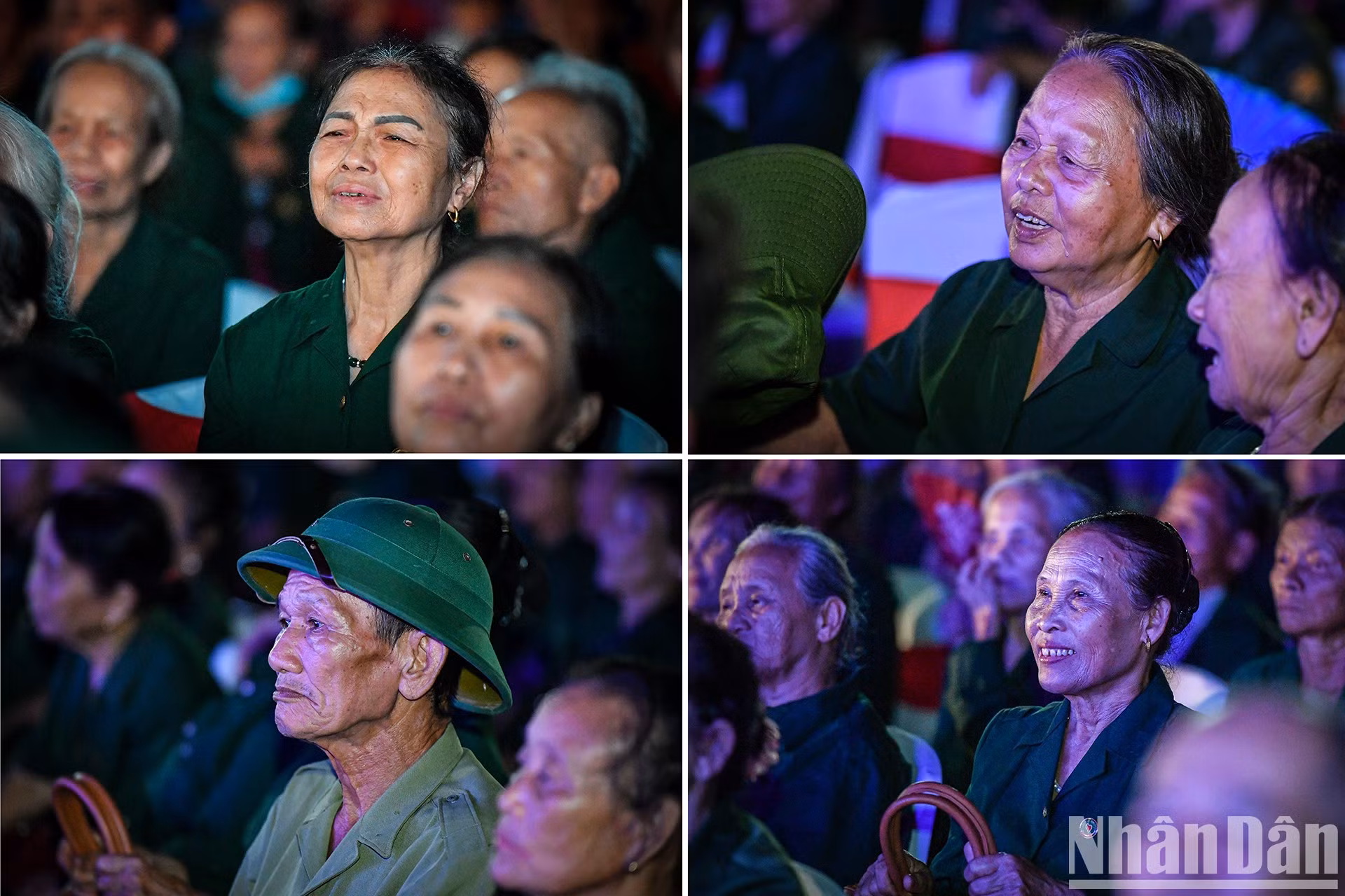Los veteranos de guerra en la escena no pueden contener las lágrimas.